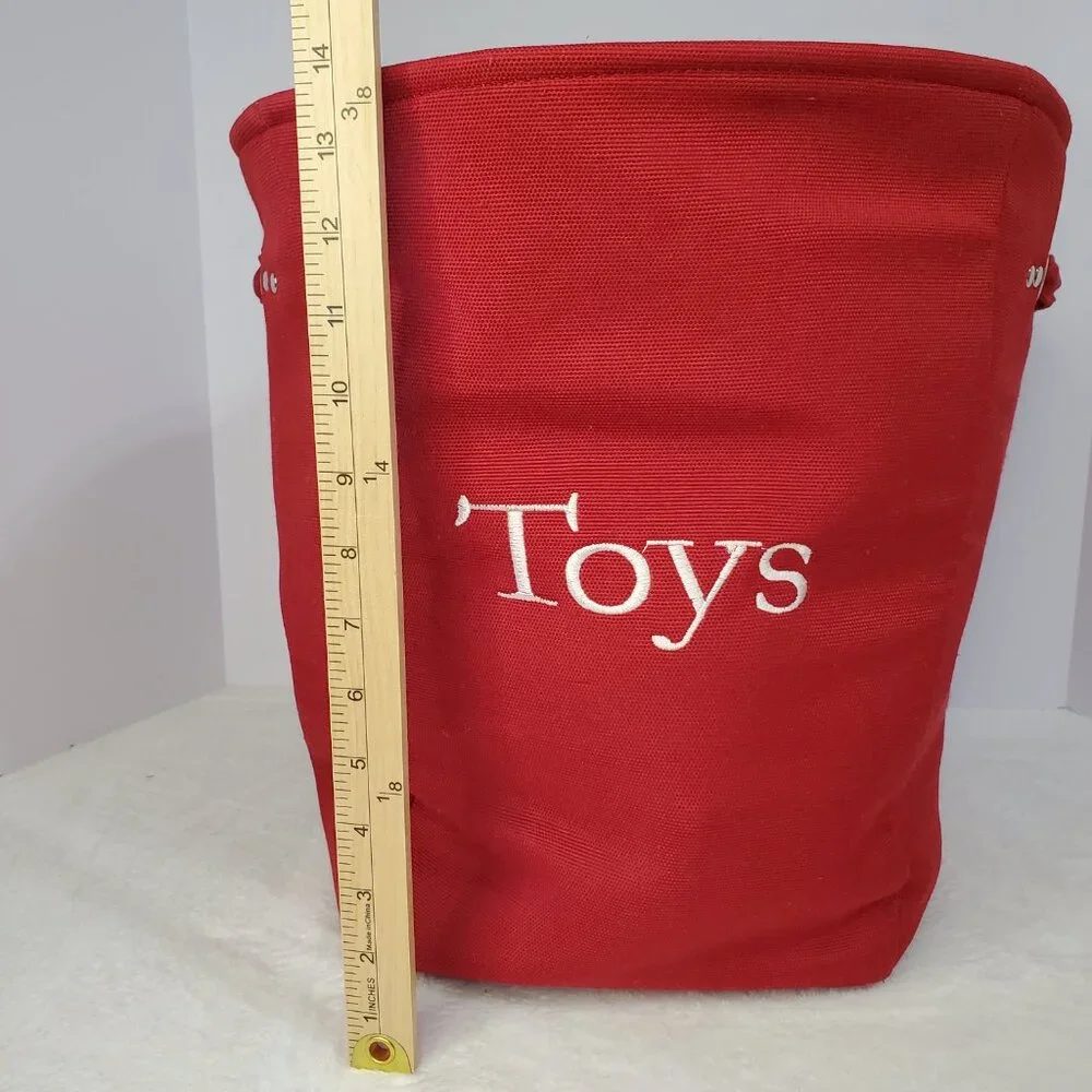 Burgandy Red Toy Storage Basket with Reinforced Handles Toy Organizer Basket